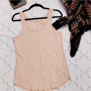 Loft Topstitched Vintage Soft Peach Racerback Tank